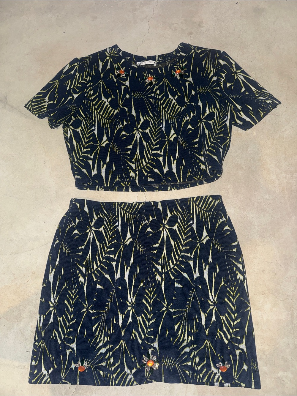 Zara Two Piece Rhinestone Set